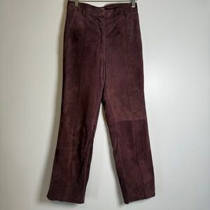 Skotts Vintage Suede‎ Burgundy Wide Leg Pants Women's Size Medium